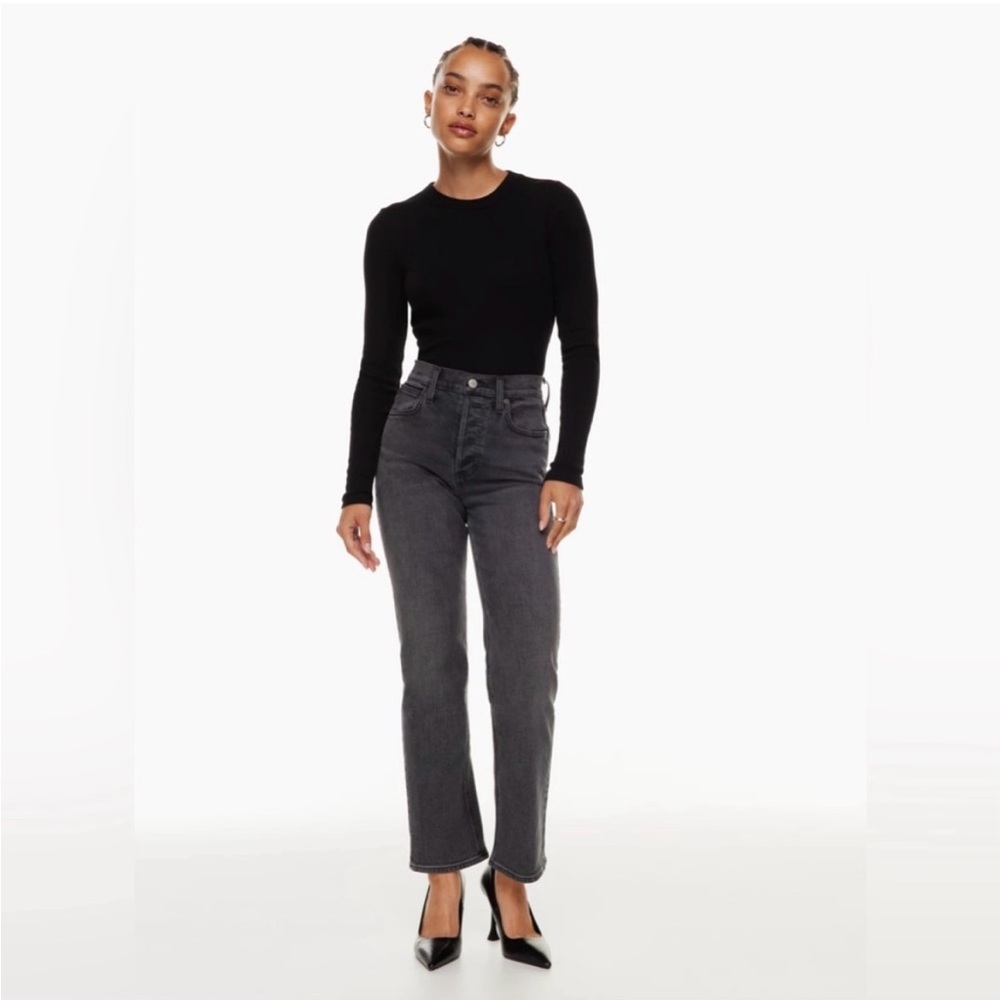Denim Forum Arlo 28L (Ankle) Women’s Washed Charcoal High-Rise Jeans - Picture 7 of 8